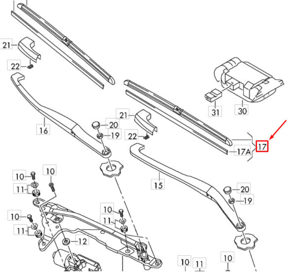 NEW VOLKSWAGEN PHAETON GP1 FRONT WIPER BLADE SET LHD 3D1998002 - Image 6