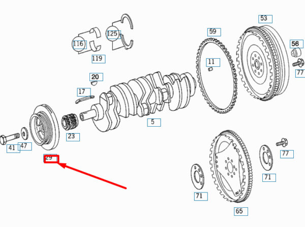 NEW MERCEDES-BENZ SPRINTER W903 CRANKSHAFT DAMPER A6470300103 ORIGINAL - Image 4
