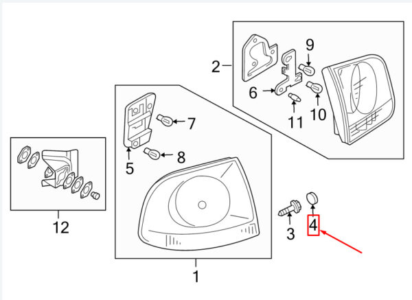 NEW VW TOUAREG 7L REAR TAIL LAMP BOLT CAP 7L6945285 - Image 6