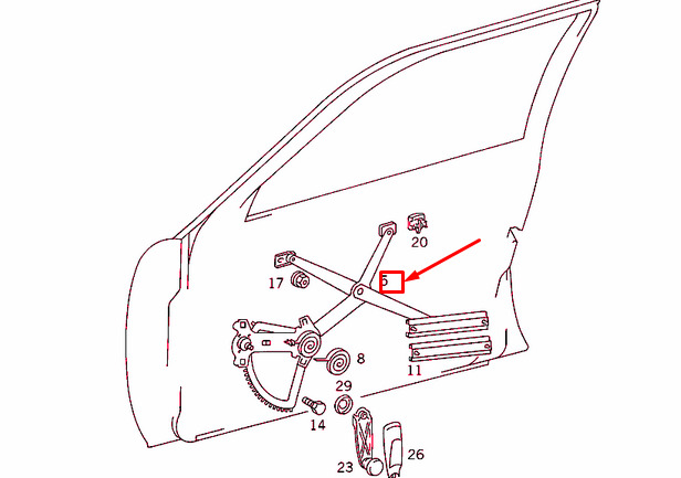 NEW MERCEDES-BENZ E W124 FRONT LEFT DOOR WINDOW REGULATOR A1247200346 ORIGINAL 4 NEW MERCEDES-BENZ E W124 FRONT LEFT DOOR WINDOW REGULATOR A1247200346 ORIGINAL - Image 4