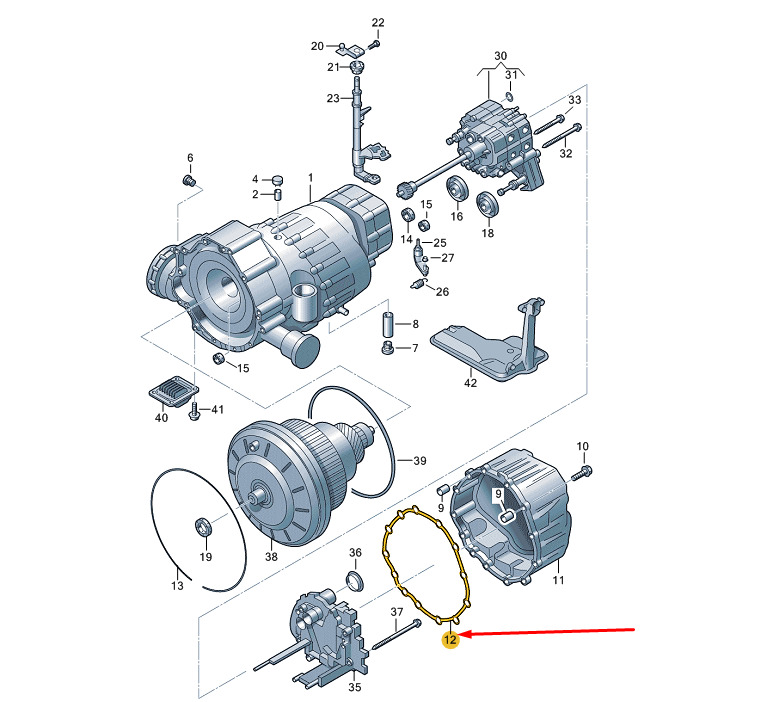 NEW AUDI A4 B8 TRANSMISSION CASE GASKET 0AW301475B ORIGINAL 4 NEW AUDI A4 B8 TRANSMISSION CASE GASKET 0AW301475B ORIGINAL - Image 4