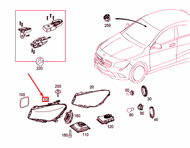 NEW MERCEDES-BENZ CLA C117 FRONT RIGHT HEADLAMP UNIT A1178204561 ORIGINAL 4 NEW MERCEDES-BENZ CLA C117 FRONT RIGHT HEADLAMP UNIT A1178204561 ORIGINAL - Image 4