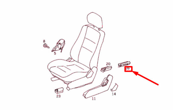 NEW MERCEDES-BENZ C W202 FRONT SEAT EXTERIOR LEFT COVER A2029190520 ORIGINAL - Image 4