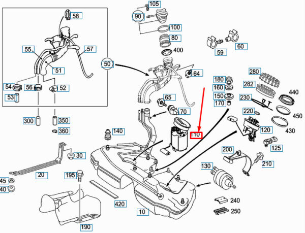 NEW MERCEDES-BENZ C W203 FUEL PUMP ASSEMBLY A2094700294 ORIGINAL - Image 4