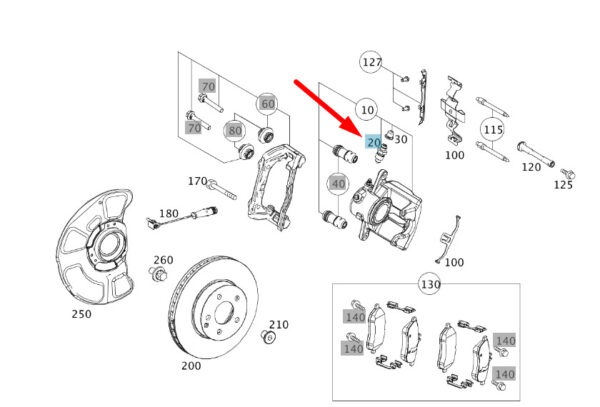 NEW MB E W212 AMG FRONT DISC BRAKE BLEEDER VALVE TS A0004214765 ORIGINAL - Image 4