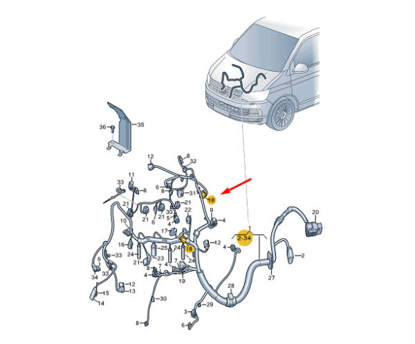 NEW VW TRANSPORTER VI T6 FLAT CONTACT HOUSING 6 PIN 4H0973713F ORIGINAL - Image 4