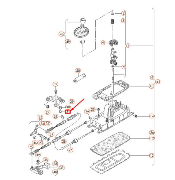 NEW AUDI A1 MK1 SELECTOR MECHANISM DISTANCE PIECE 1J0711795D ORIGINAL - Image 4