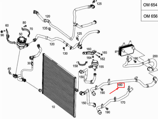 NEW MERCEDES-BENZ E W213 ENGINE COOLANT LINE A6542039600 ORIGINAL - Image 4