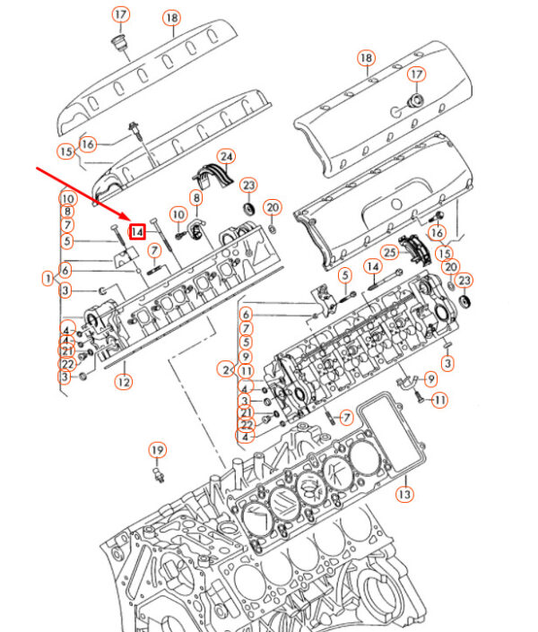 NEW VOLKSWAGEN TOUAREG 7L ENGINE CYLINDER HEAD BOLT 07Z103384 ORIGINAL - Image 4
