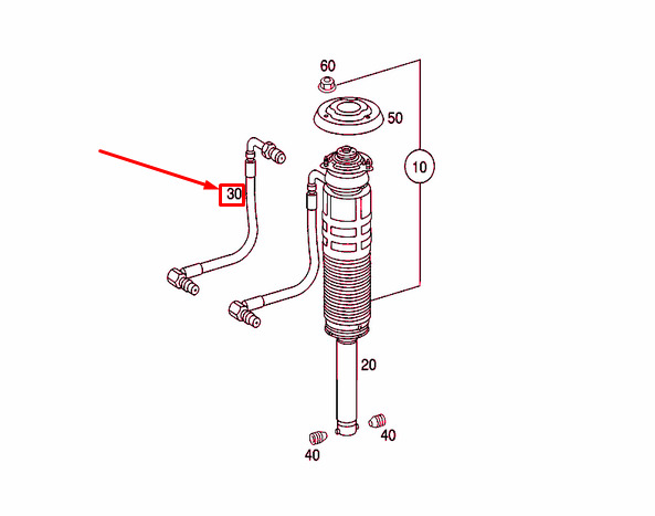 NEW MERCEDES-BENZ CL C215 FRONT RIGHT HYDRAULIC LINE A2209970452 ORIGINAL 4 NEW MERCEDES-BENZ CL C215 FRONT RIGHT HYDRAULIC LINE A2209970452 ORIGINAL - Image 4
