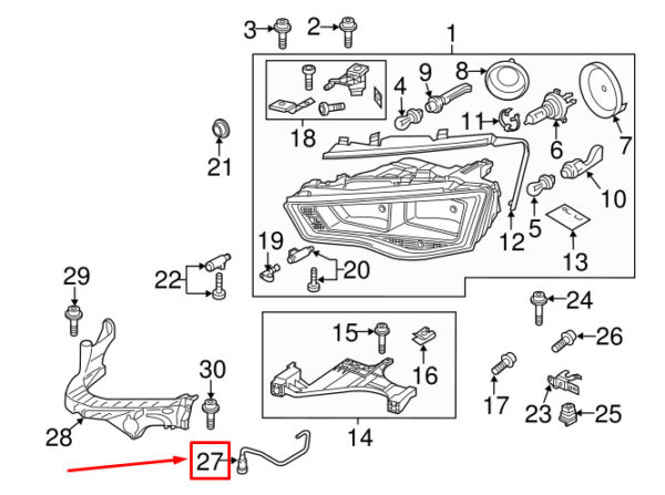 NEW AUDI A4 AVANT B8 FRONT LEFT HEADLIGHT DRAIN TUBE 8T0941717D ORIGINAL - Image 4