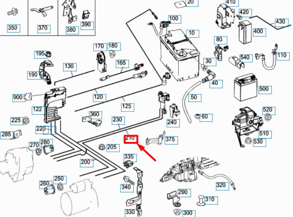 NEW MB CLS C218 BATTERY TO STARTING MOTOR WIRING HARNESS LHD A2124407638 - Image 4