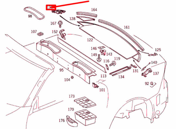 NEW MERCEDES-BENZ SLK R170 LUGGAGE COMPARTMENT LEFT COVER A170694013326 ORIGINAL - Image 4