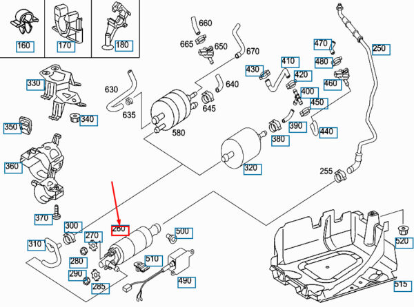NEW MERCEDES-BENZ CL C215 AMG ELECTRIC FUEL PUMP A0014706594 ORIGINAL - Image 4