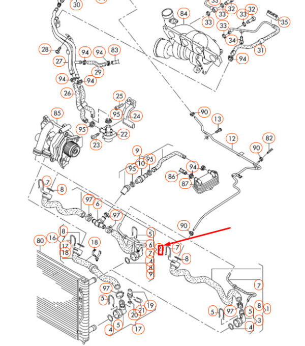NEW VOLKSWAGEN CC RADIATOR UPPER COOLANT HOSE 3C0122101GH - Image 6