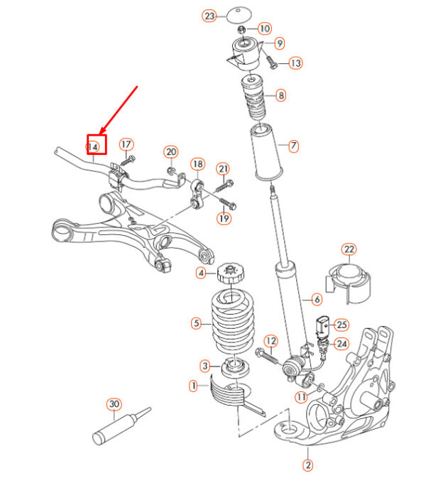 NEW AUDI A4 B8 REAR ANTI ROLL BAR 8K0511305AE - Image 6