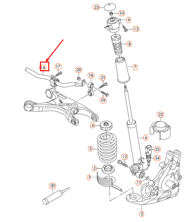 NEW AUDI A4 B8 REAR ANTI ROLL BAR 8K0511305AE 6 NEW AUDI A4 B8 REAR ANTI ROLL BAR 8K0511305AE - Image 6