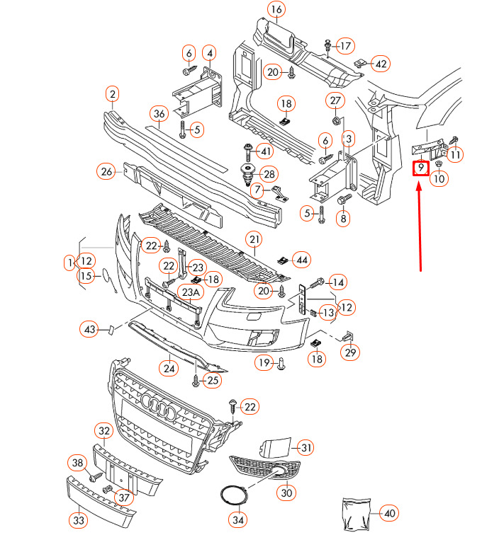 NEW AUDI A4 B8 FRONT BUMPER RIGHT GUIDE SECTION 8K0807284 ORIGINAL 4 NEW AUDI A4 B8 FRONT BUMPER RIGHT GUIDE SECTION 8K0807284 ORIGINAL - Image 4