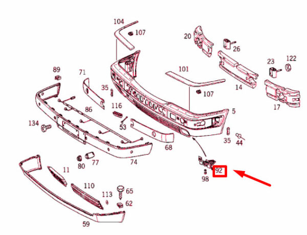 NEW MERCEDES-BENZ E W210 FRONT RIGHT SIDE FOG LIGHT BRACKET A2108851214 ORIGINAL - Image 4