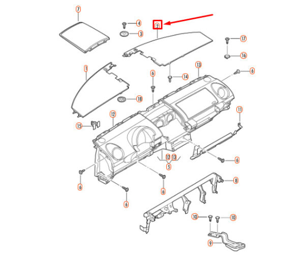 NEW VOLKSWAGEN BEETLE 9C INSTRUMENT PANEL RIGHT COVER 1C0819402D62J ORIGINAL - Image 4