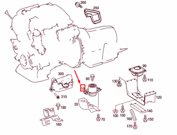 NEW MERCEDES-BENZ ML W164 ENGINE SUPPORT MOUNT A2512404417 ORIGINAL - Image 4