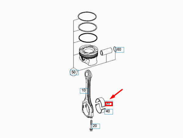 NEW MERCEDES-BENZ E W213 CONNECTING ROD BEARING A264038010054 ORIGINAL - Image 4