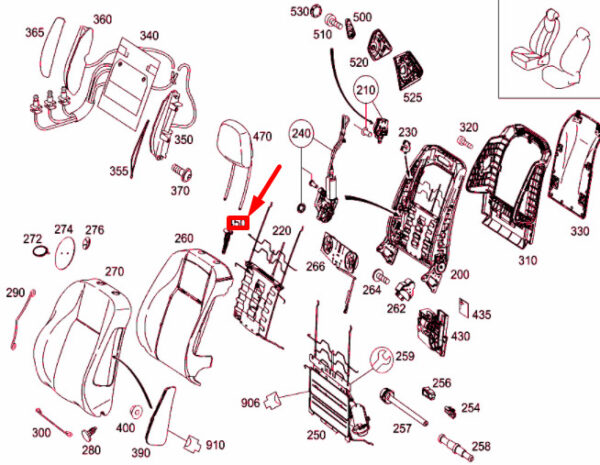 NEW MERCEDES-BENZ C W204 FRONT SEAT HEAD RESTRAINT GUIDE A20497002419051 - Image 4