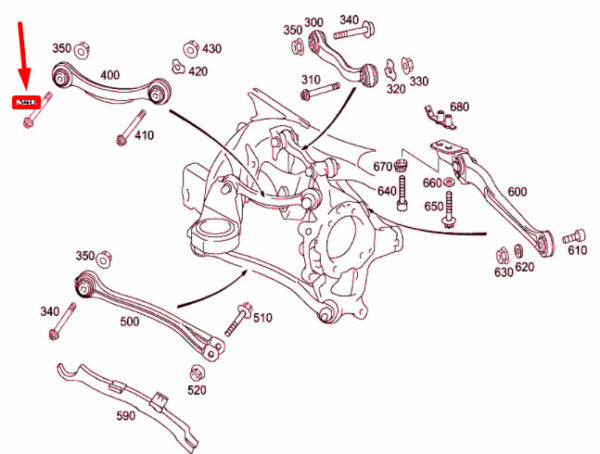 NEW MERCEDES-BENZ E W211 REAR AXLE SUSPENSION BOLT A0029906705 ORIGINAL - Image 4