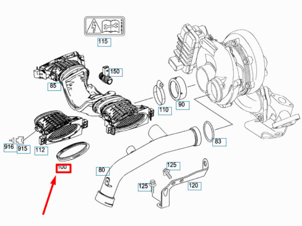 NEW MERCEDES-BENZ GL X164 AIR INTAKE DUCT GASKET A6420940280 ORIGINAL - Image 4