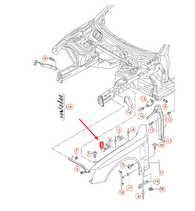 NEW AUDI A5 8T3 FRONT RIGHT FENDER FRONT BRACKET 8T0821468A ORIGINAL 4 NEW AUDI A5 8T3 FRONT RIGHT FENDER FRONT BRACKET 8T0821468A ORIGINAL - Image 4
