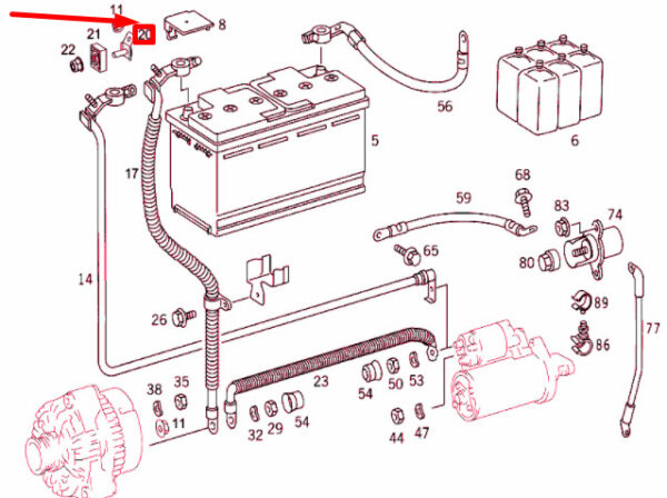 NEW MERCEDES-BENZ ML W163 BATTERY FUSE BRACKET A1635401173 ORIGINAL - Image 4