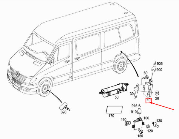 NEW MERCEDES-BENZ SPRINTER 906 TPMS ANTENNA A9068270001 ORIGINAL - Image 4