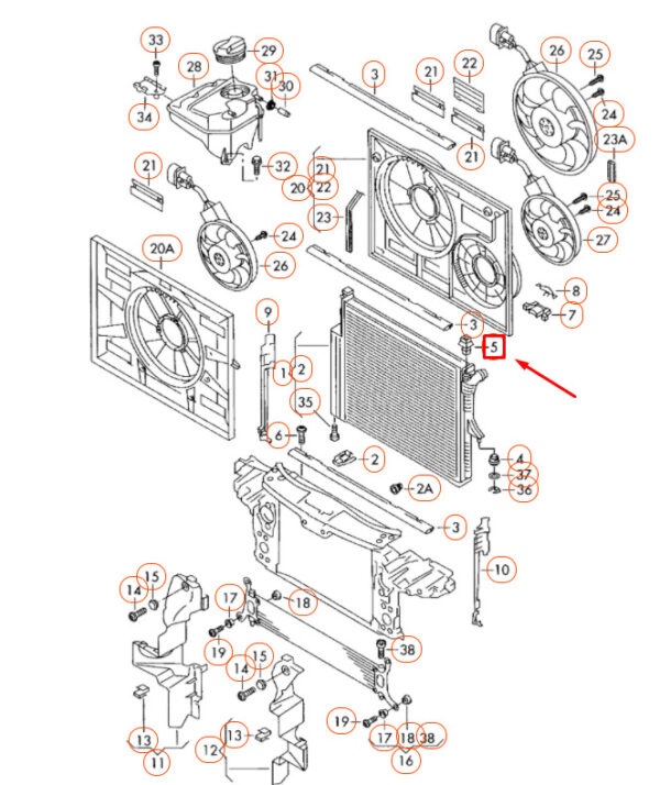 NEW VW TOUAREG 7L RADIATOR UPPER GROMMET 7L0121276A ORIGINAL - Image 4