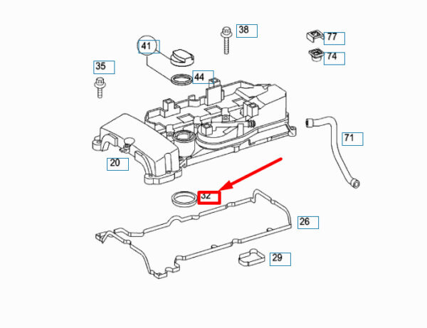 NEW MERCEDES-BENZ SLK R171 OIL FILLER NECK SEAL A2710160721 ORIGINAL - Image 4