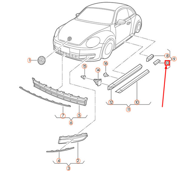 NEW VOLKSWAGEN BEETLE A5 REAR RIGHT CHROME STRIP TRIM 5C5839380 - Image 6