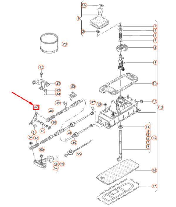 NEW AUDI A3 8P SELECTOR MECHANISM RELAY LEVER 5K0711203A - Image 6