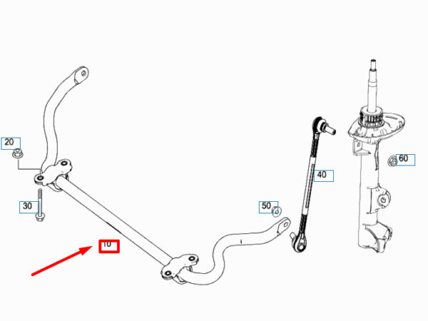 NEW MERCEDES-BENZ C W204 AMG FRONT SWAY BAR A2043232465 ORIGINAL - Image 4