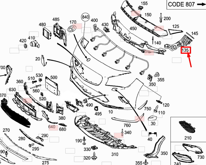 NEW MERCEDES-BENZ CLA C117 FRONT RIGHT BUMPER SIDE STABILITY A1178856400 4 NEW MERCEDES-BENZ CLA C117 FRONT RIGHT BUMPER SIDE STABILITY A1178856400 - Image 4