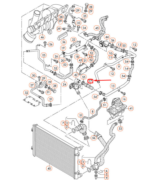 NEW AUDI A4 B7 ENGINE COOLANT HOSE 06F121057D ORIGINAL - Image 4