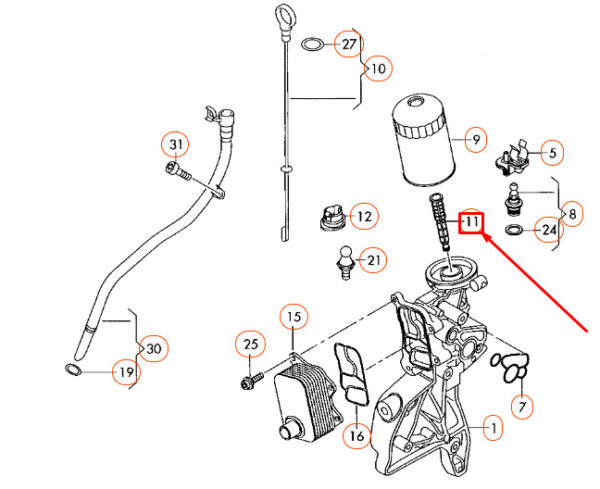 NEW AUDI A3 8P ENGINE OIL FILTER ADAPTER 06J115679E - Image 6