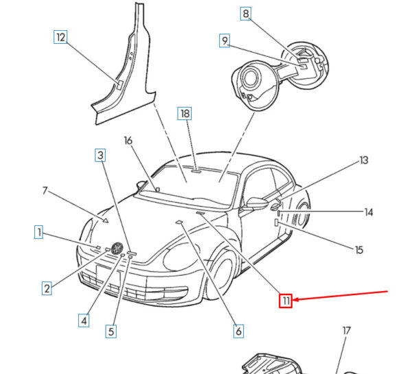 NEW VOLKSWAGEN BEETLE 9C CAUTION LABEL 1C0010457L ORIGINAL - Image 4