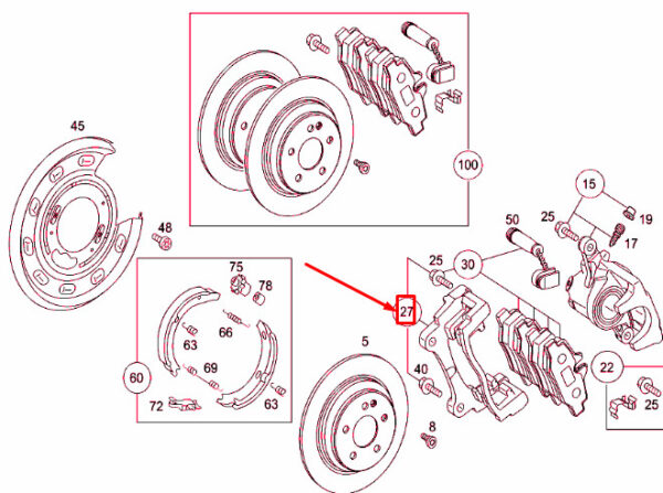 NEW MERCEDES-BENZ VITO W639 REAR LEFT WHEEL BRAKE CARRIER A0004212306 ORIGINAL - Image 4