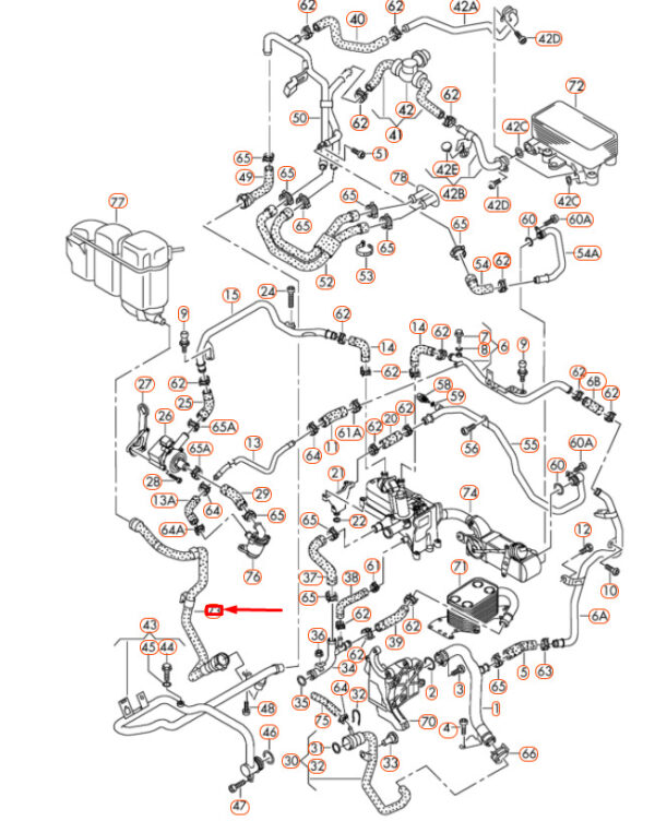 NEW VOLKSWAGEN TOUAREG 7P ENGINE COOLANT OVERFLOW HOSE 7P6122109D - Image 6