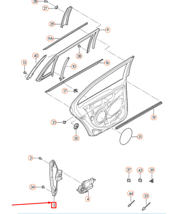 NEW VOLKSWAGEN GOLF MK5 REAR LEFT DOOR WINDOW REGULATOR 1K9839461A ORIGINAL - Image 4