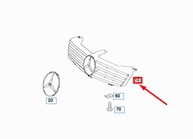 NEW MERCEDES-BENZ CLS C219 AMG FRONT RADIATOR GRILLE A2198801483 ORIGINAL 4 NEW MERCEDES-BENZ CLS C219 AMG FRONT RADIATOR GRILLE A2198801483 ORIGINAL - Image 4