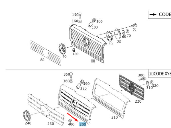 NEW MERCEDES-BENZ G W463 RADIATOR GRILLE A4638800323 ORIGINAL - Image 4