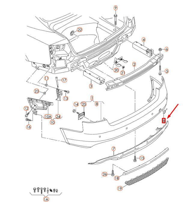 NEW AUDI A4 B8 REAR BUMPER RIGHT TOW EYE COVER 8K0807441AGRU ORIGINAL 4 NEW AUDI A4 B8 REAR BUMPER RIGHT TOW EYE COVER 8K0807441AGRU ORIGINAL - Image 4