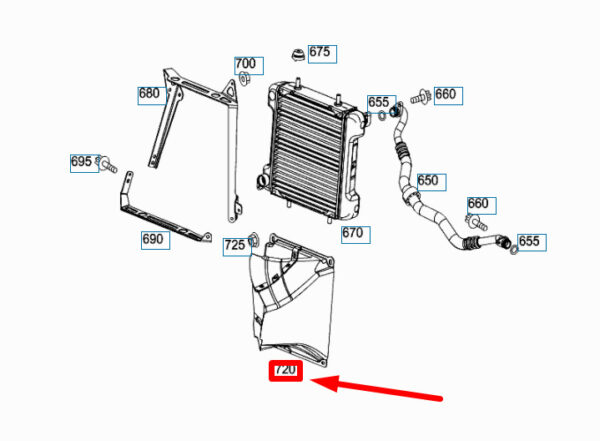 NEW MERCEDES-BENZ C C204 AMG OIL COOLER AIR DUCT A2045001116 ORIGINAL - Image 4