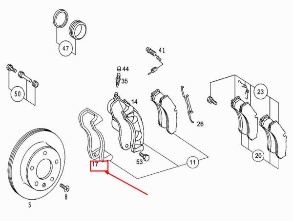 NEW MERCEDES-BENZ SPRINTER 904 REAR BRAKE CALIPER BRACKET A0004211406 ORIGINAL - Image 4