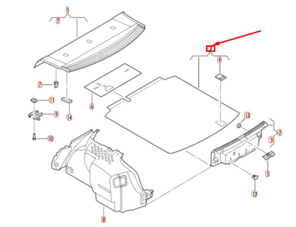 NEW VOLKSWAGEN JETTA A5 LUGGAGE COMPARTMENT FLOOR COVER 1K5863463D1BS ORIGINAL - Image 4